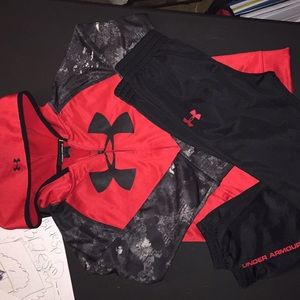 Under Armour Red w/ Black tracksuit. Size 7.